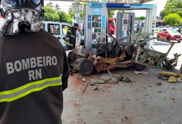 Carro que utilizava botijão de gás de cozinha explodiu em Natal