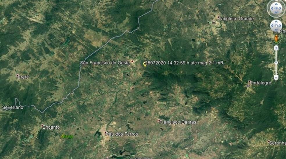 Tremor de magnitude 2.1 é registrado em São Francisco do Oeste, RN