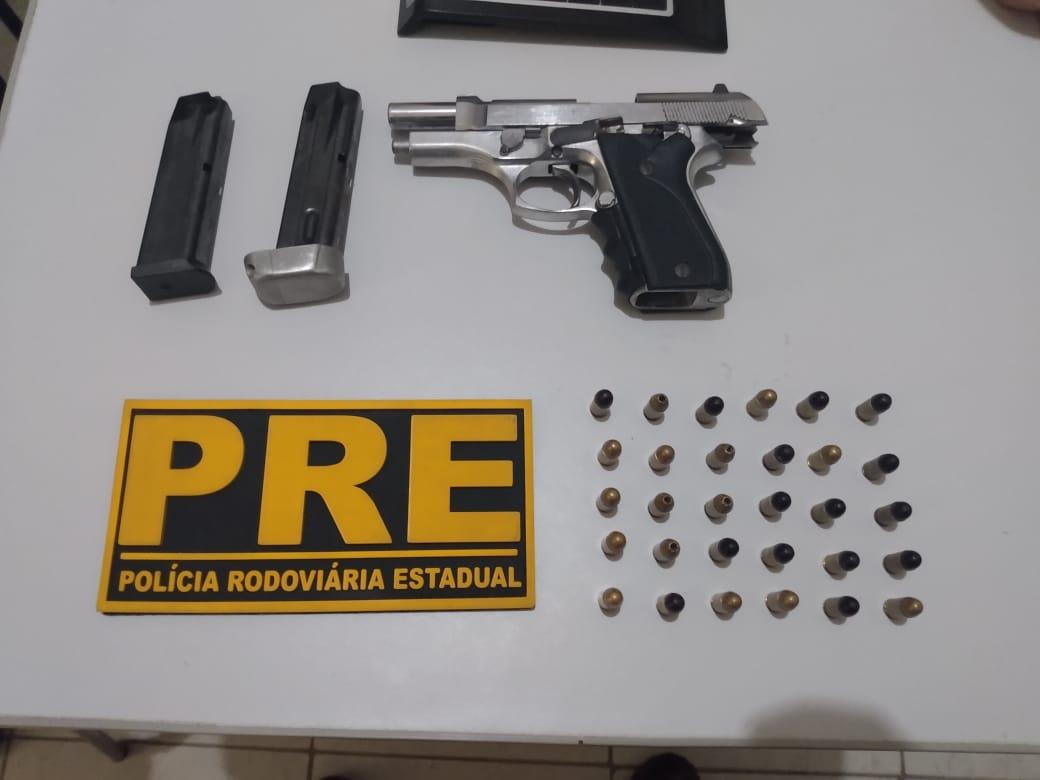 PRE apreende motorista portando pistola municiada na rodovia entre Apodi e Caraúbas nesta Quinta (08)