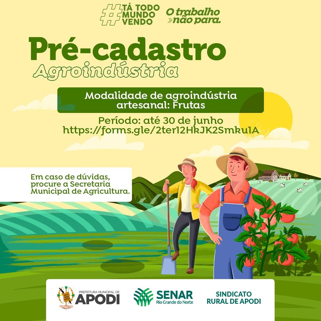 Serviço Nacional de Aprendizagem Rural do RN está com inscrições abertas até o dia 30 de junho/2021 para agroindústrias