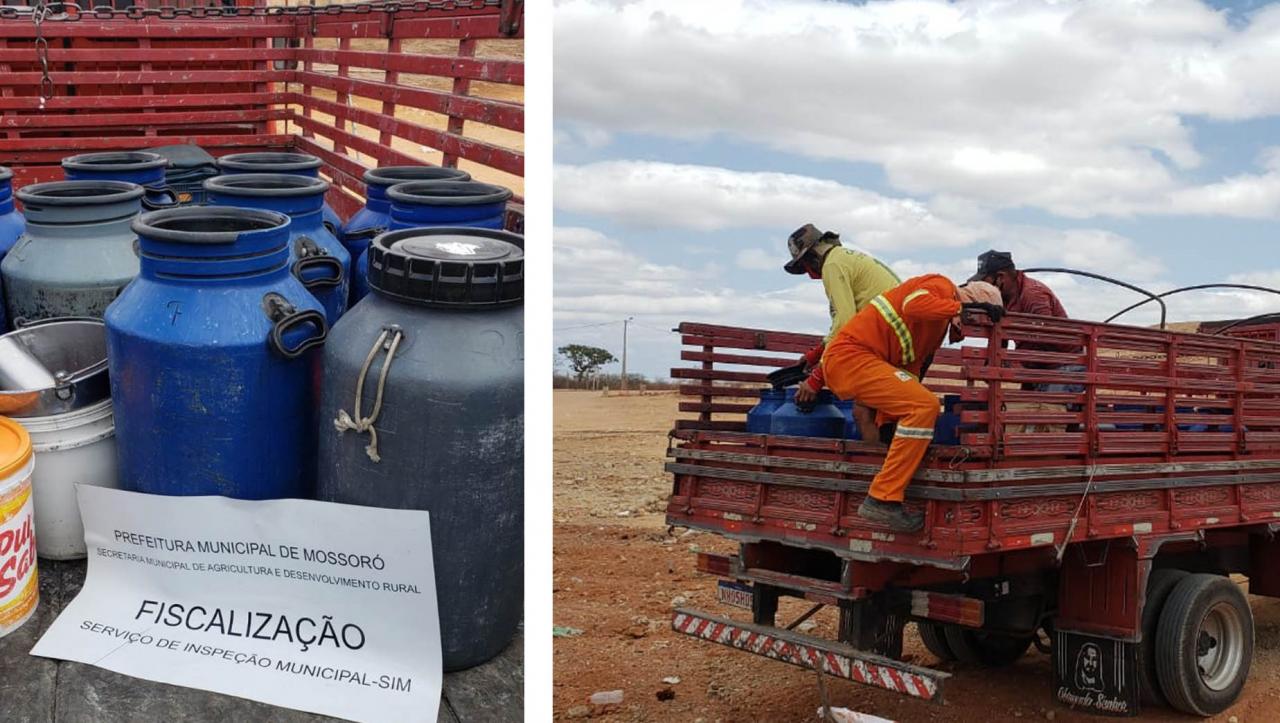 700 litros de leite impróprio para consumo são apreendidos em barreira sanitária, em Mossoró