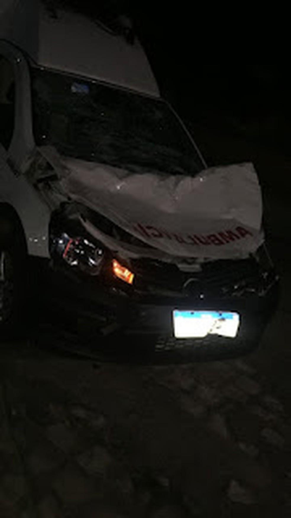 Ambulância que transportava grávida bate em vaca em rodovia do Oeste potiguar