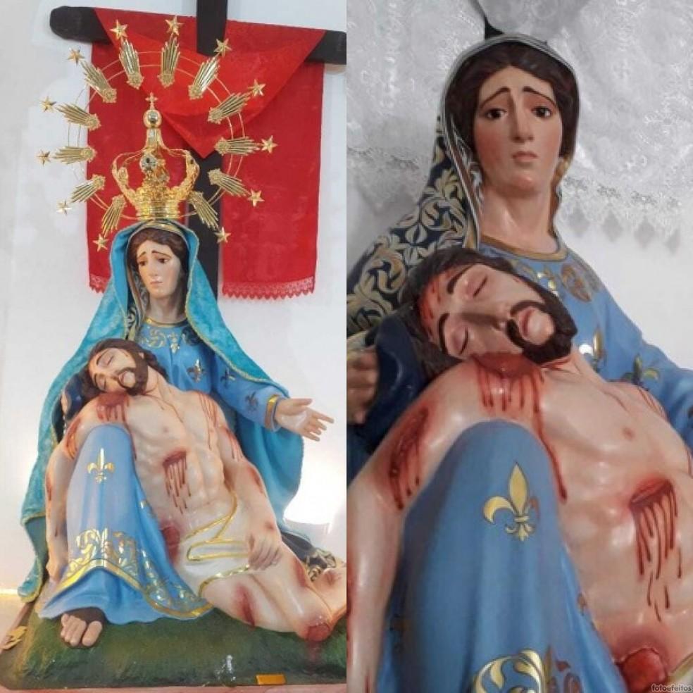 Igreja é arrombada e coroa de ouro de imagem de Nossa Senhora da Piedade é furtada no interior do RN