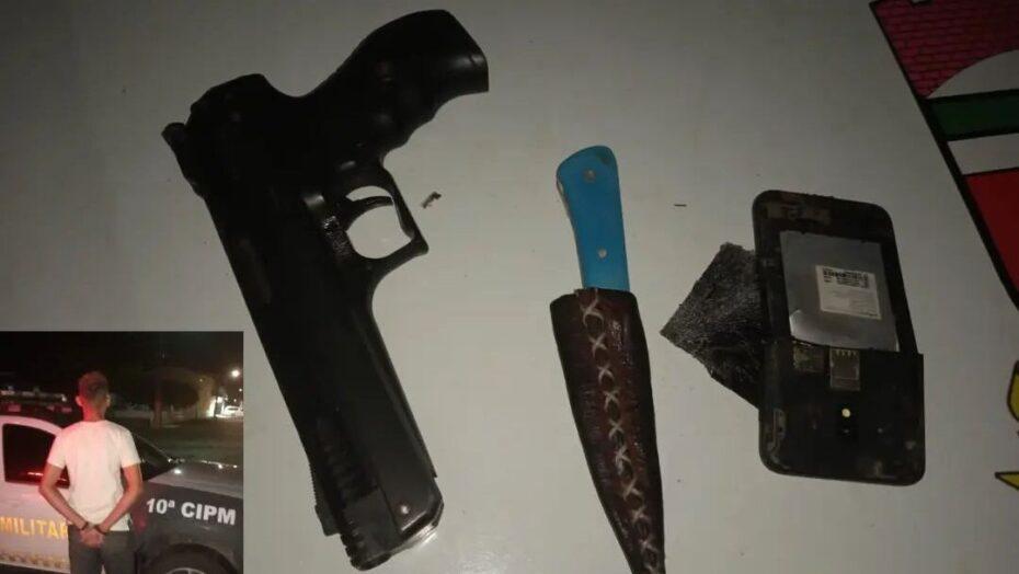 Homem ameaça companheira com pistola de Airsoft e se esconde em quintal no interior do RN