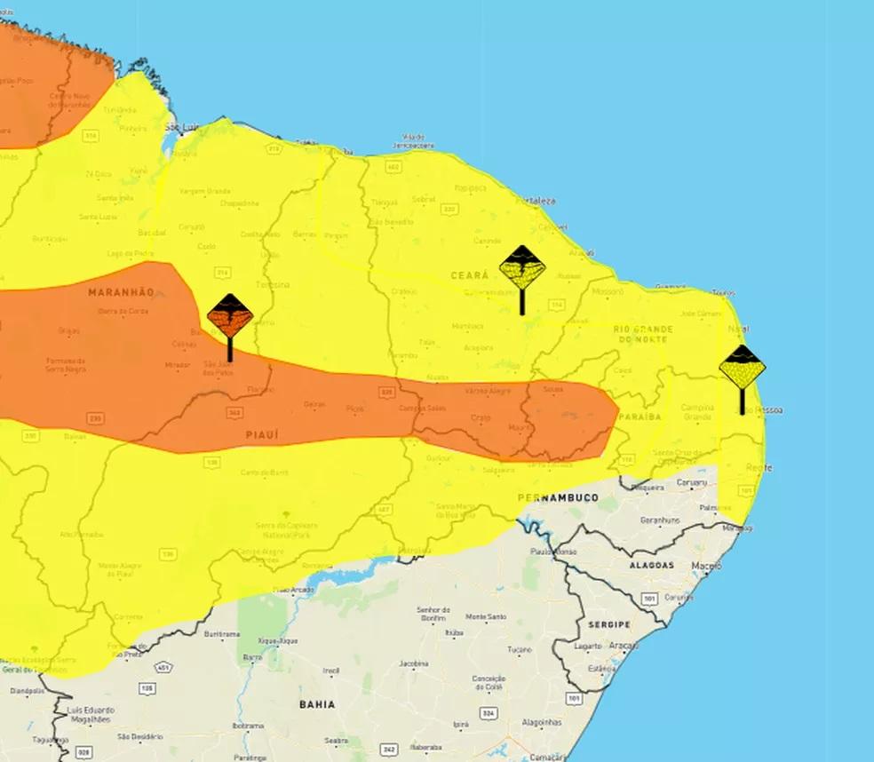 Inmet alerta para chuvas intensas em todo o Rio Grande do Norte
