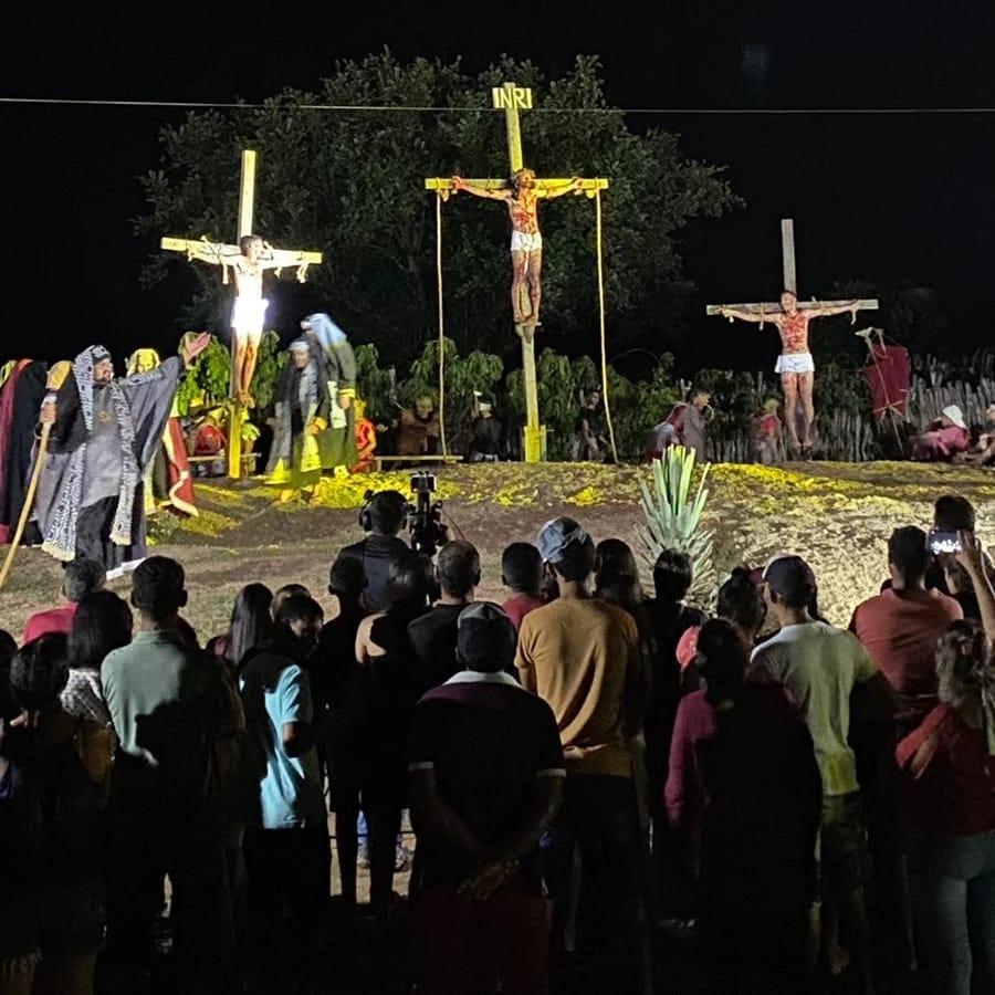 Espetáculo Paixão de Cristo do Sítio do Góis foi realizado nesta Quinta (14) e Sexta (15)