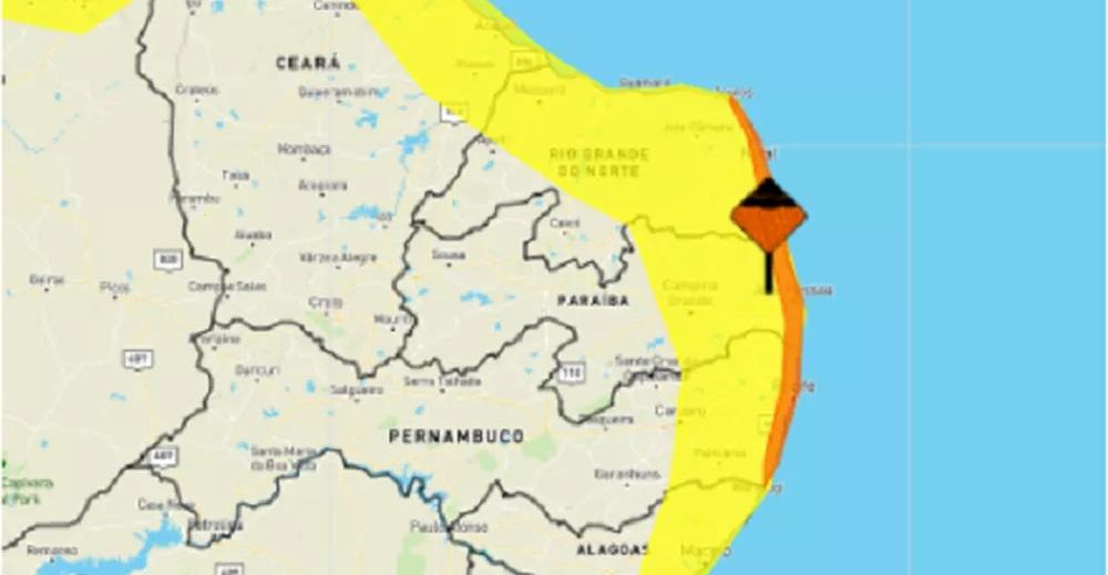 Inmet emite alerta de chuvas intensas para 113 municípios do RN; veja lista