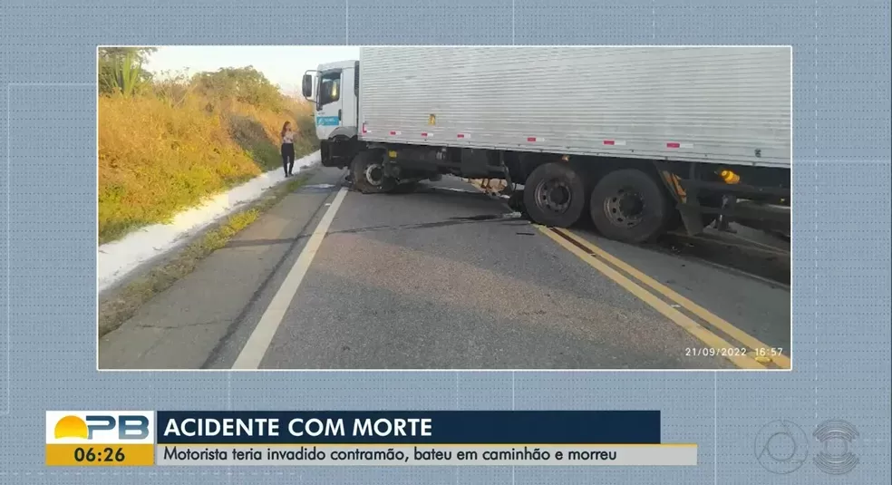 Homem morre após colisão entre carro e caminhão no Agreste da PB