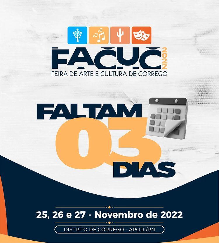 IX edição da Feira de Arte e Cultura do Córrego (FACUC) será realizada em novembro de 2022 em Apodi