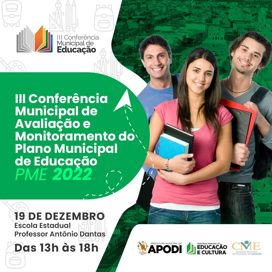 III Conferência Municipal de Avaliação e Monitoramento do Plano Municipal de Educação (PME) será realizada nesta Segunda(19)