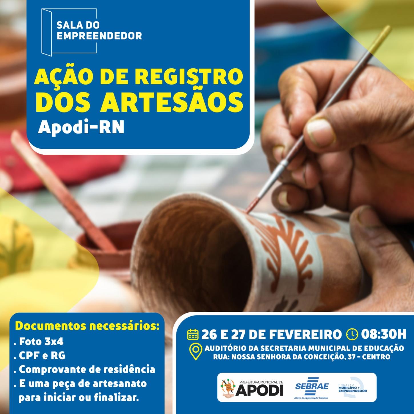Prefeitura de Apodi e SEBRAE promovem ação de registro para artesãos municipais