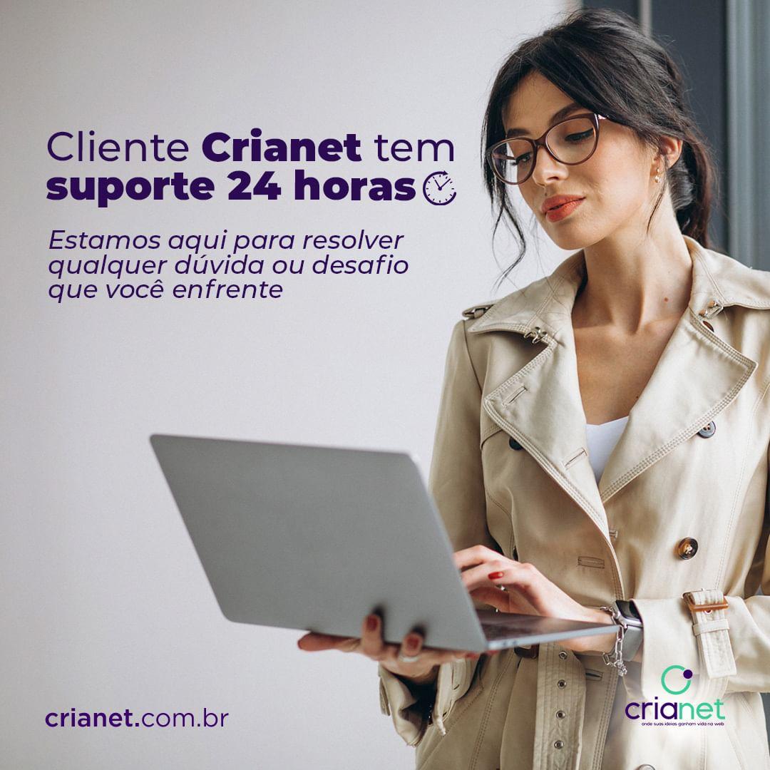 Crie seu site com a Crianet e desfrute da segurança de Suporte 24 horas com qualidade
