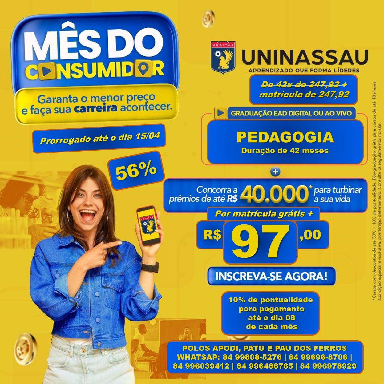 UNINASSAU prorroga promoção imperdível do mês do consumidor até 15 de abril