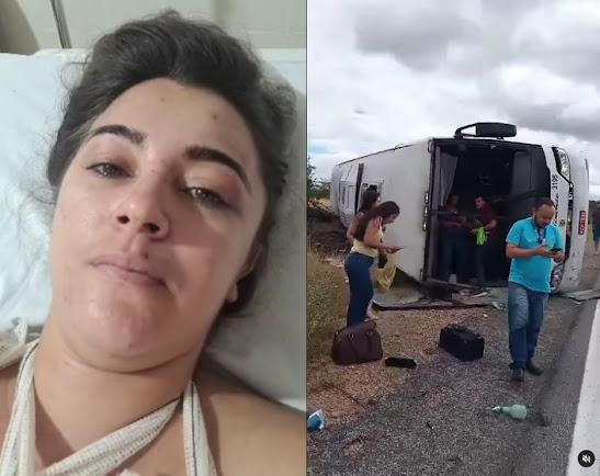 Passageira Perde Quatro Dedos em Acidente de Ônibus na BR-427, em Jardim do Seridó