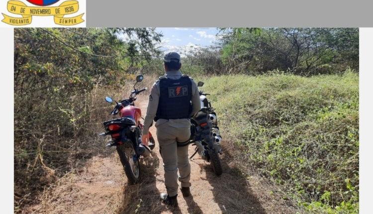 Polícia Militar recupera motos furtadas e apreende smartphone em patrulhamento na zona rural de Malvinas nesta Segunda (5)