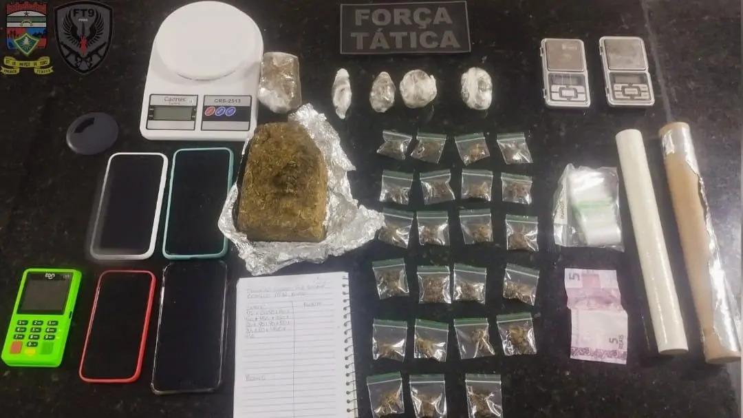 PM prende casal por tráfico de drogas no bairro de Felipe Camarão, zona Oeste de Natal