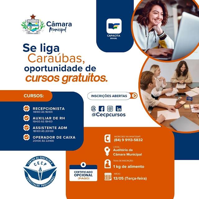 Projeto Capacita Brasil oferece cursos profissionalizantes gratuitos em Caraúbas