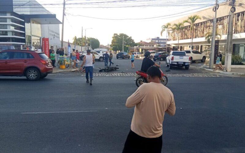 Acidente entre moto e carro deixa homem ferido em Mossoró