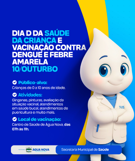 Água Nova realiza Dia D da Saúde da Criança com vacinação