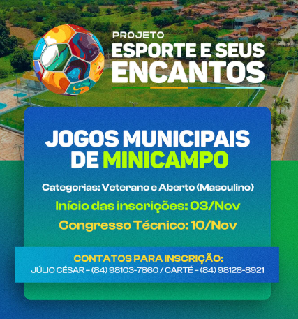 Inscrições abertas para os Jogos Municipais de Minicampo em Encanto