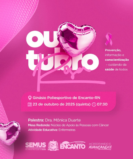 Prefeitura de Encanto promove ação do Outubro Rosa para conscientização sobre câncer de mama