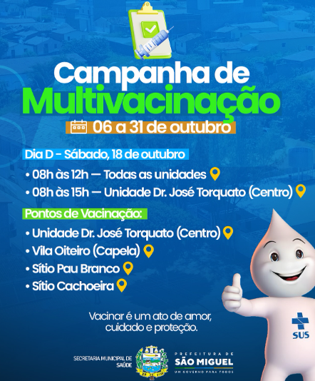 São Miguel realiza Dia D de Multivacinação