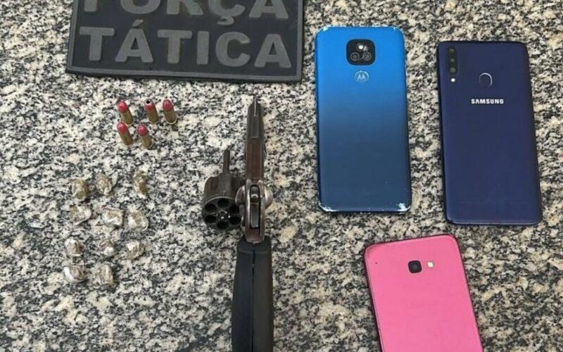 Força Tática flagra trio com arma drogas e objeto roubado no bairro Belo Horizonte em Mossoró