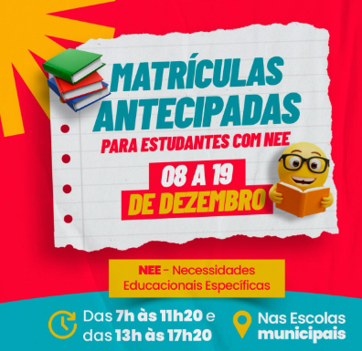 Prefeitura de Itaú divulga períodos de matrícula para o ano letivo de 2026