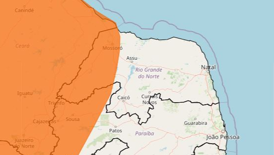 Inmet emite dois alertas de chuvas intensas para municípios do RN