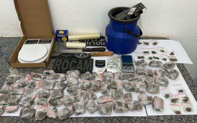 Suspeito tenta fugir, mas é preso com quase 600g de maconha em Baraúna