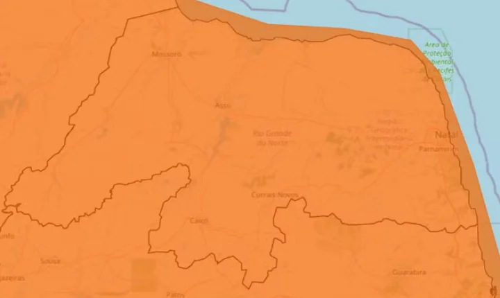 Alerta laranja: Inmet emite aviso de chuvas intensas para todo o RN