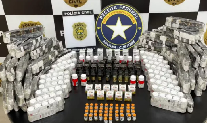 Homem é preso com mais de 900 frascos de anabolizantes e medicamentos irregulares em Natal