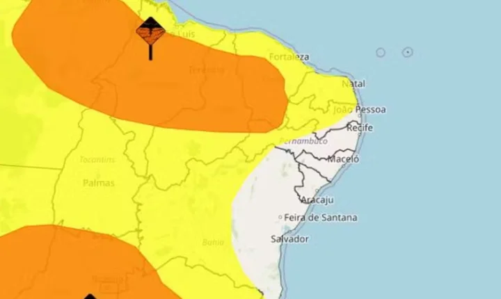 Inmet emite alerta de chuvas intensas para todo o Rio Grande do Norte até sábado