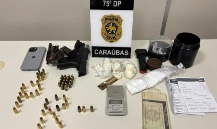 Polícia Civil prende suspeito de tráfico e apreende armas em Caraúbas