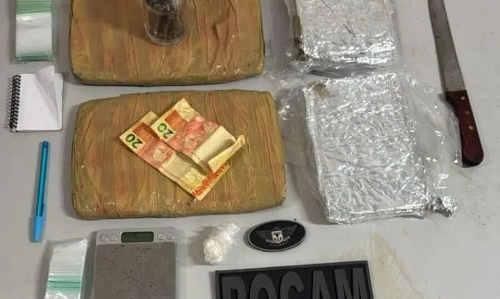 ROCAM prende suspeito por tráfico de drogas no bairro Santo Antônio em Mossoró